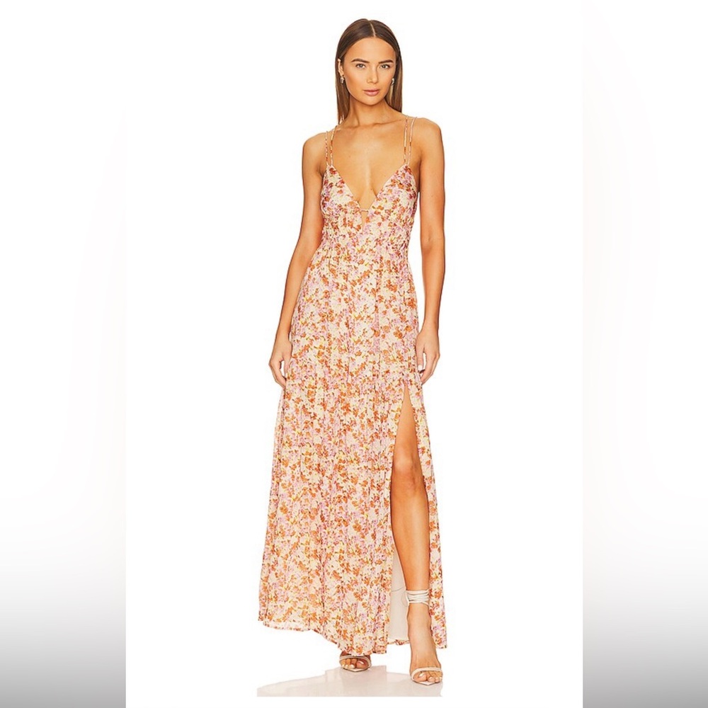 Ryliana Dress in Rust & Lilac Floral | ASTR the Label